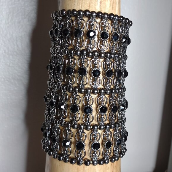 Very Wide Dark Stretch Bracelet - Picture 1 of 5
